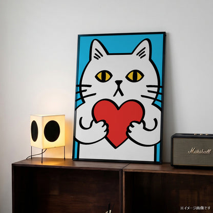 「Love Cat」ポップアートポスター - Ink Jp