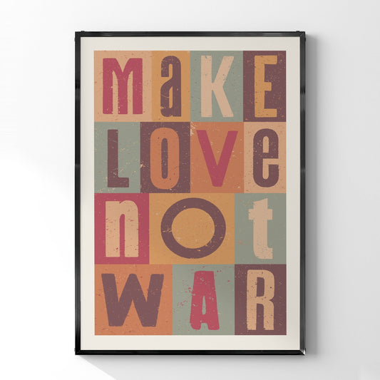 ヴィンテージ名言ポスター 「Make love not war」 - Ink Jp