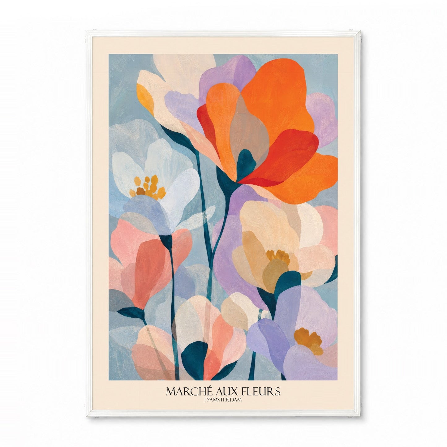 「MARCHÉ AUX FLEURS D'AMSTERDAM」ボタニカルアートポスター - Ink Jp