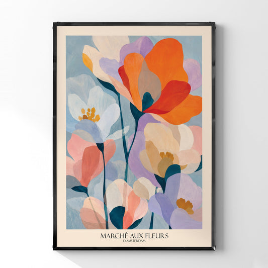「MARCHÉ AUX FLEURS D'AMSTERDAM」ボタニカルアートポスター - Ink Jp