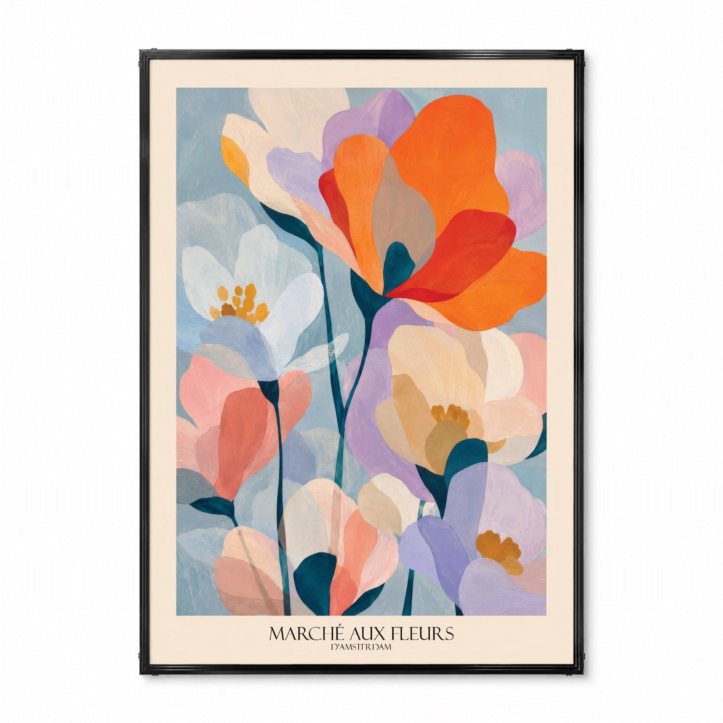 「MARCHÉ AUX FLEURS D'AMSTERDAM」ボタニカルアートポスター - Ink Jp