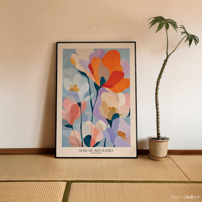 「MARCHÉ AUX FLEURS D'AMSTERDAM」ボタニカルアートポスター - Ink Jp