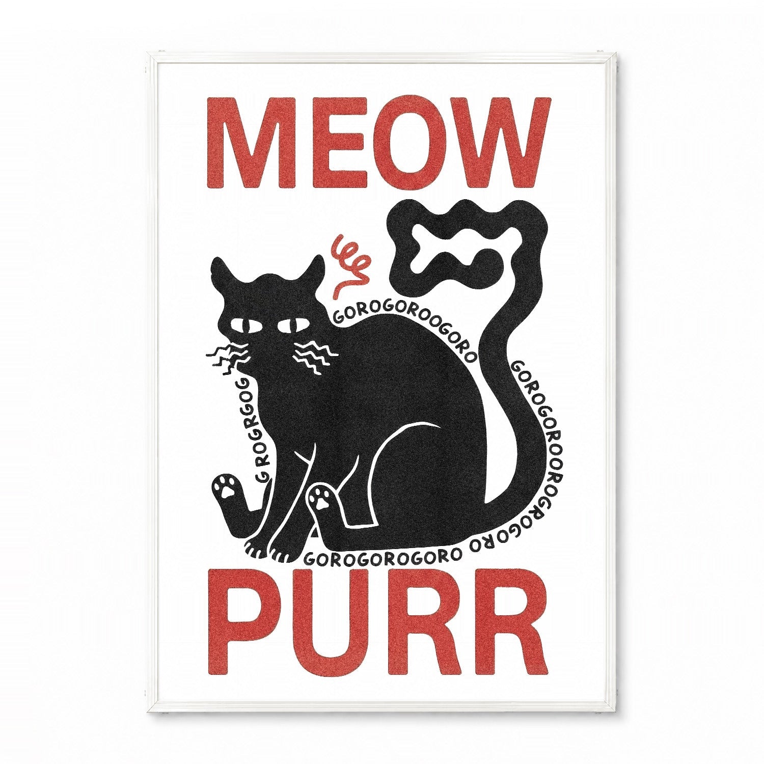「MEOW PURR」キャットアートポスター - Ink Jp