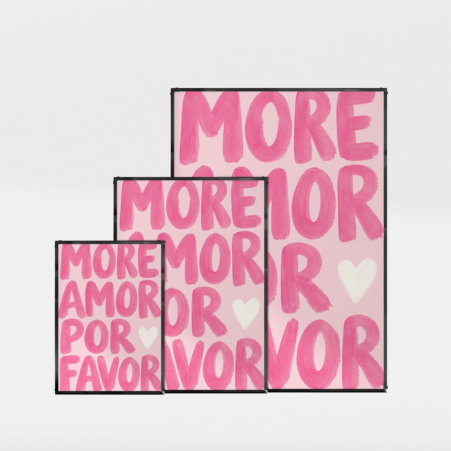 「More Amor Por Favor」タイポグラフィポスター - Ink Jp