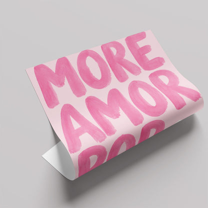 「More Amor Por Favor」タイポグラフィポスター - Ink Jp