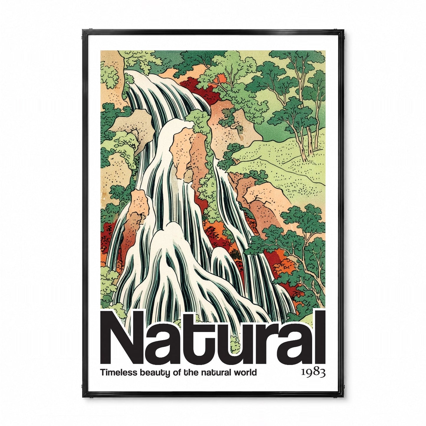 「Natural」浮世絵スタイルアートポスター - Ink Jp