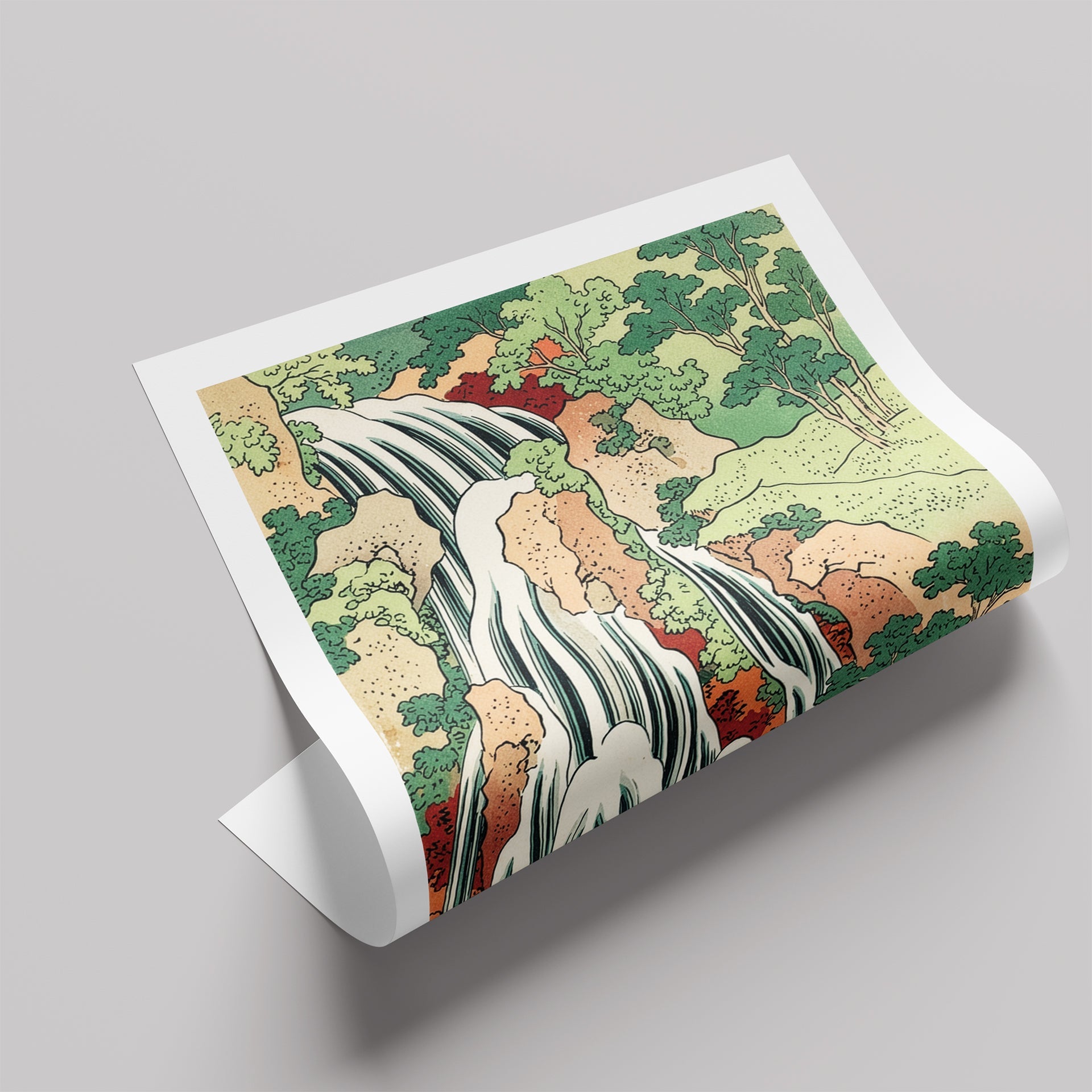 「Natural」浮世絵スタイルアートポスター - Ink Jp