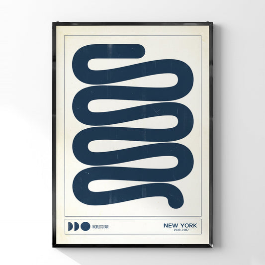 「NEW YORK WORLD'S FAIR」ミニマルグラフィックアートポスター - Ink Jp