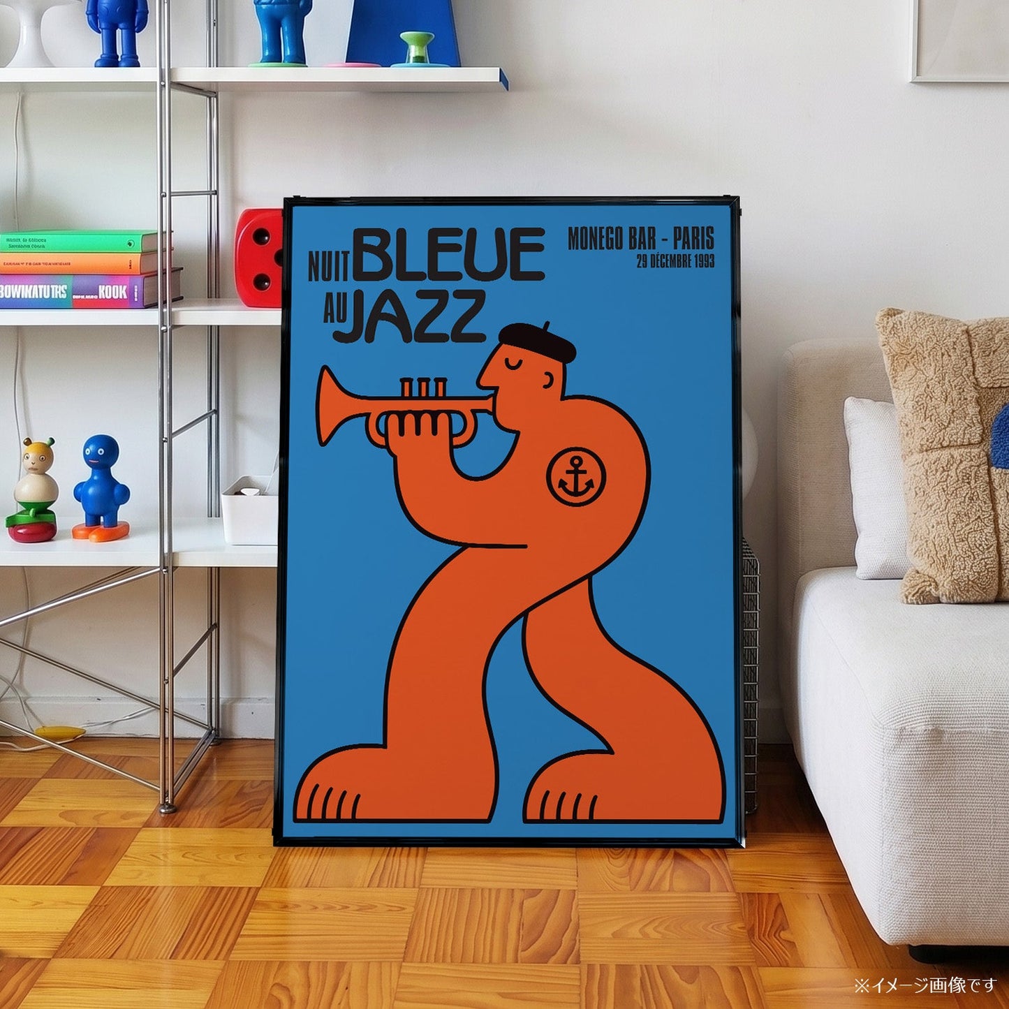 「NUIT BLEUE au JAZZ」ミュージックイベントポスター - Ink Jp