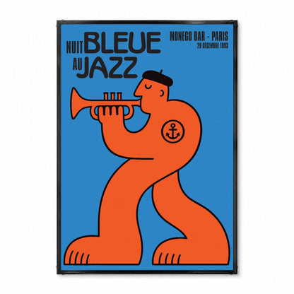 「NUIT BLEUE au JAZZ」ミュージックイベントポスター - Ink Jp