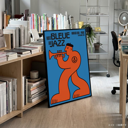 「NUIT BLEUE au JAZZ」ミュージックイベントポスター - Ink Jp