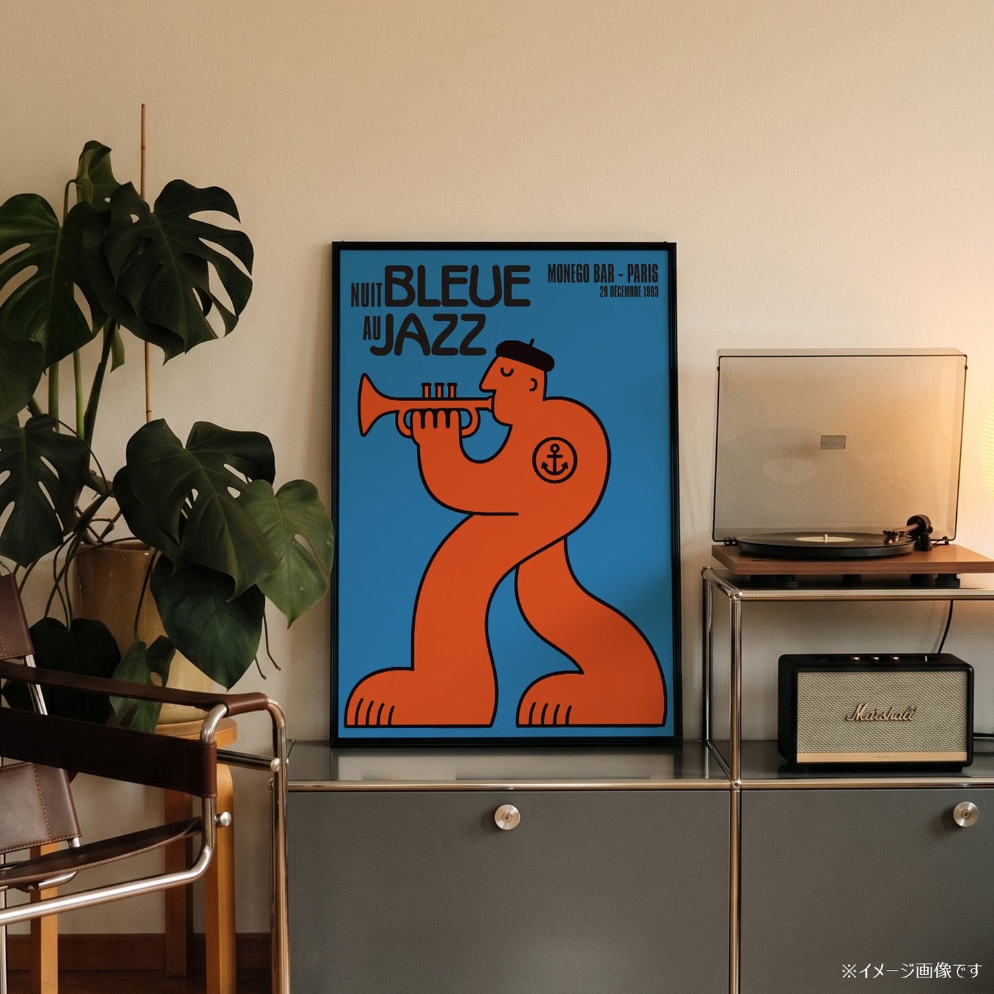 「NUIT BLEUE au JAZZ」ミュージックイベントポスター - Ink Jp