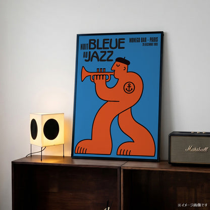 「NUIT BLEUE au JAZZ」ミュージックイベントポスター - Ink Jp