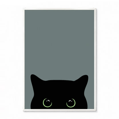 「Peek-a-Boo」キャットアートポスター - Ink Jp