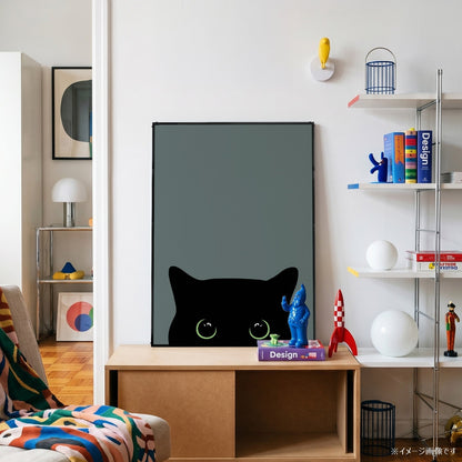 「Peek-a-Boo」キャットアートポスター - Ink Jp