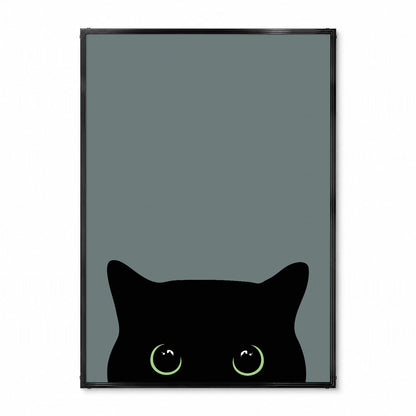 「Peek-a-Boo」キャットアートポスター - Ink Jp