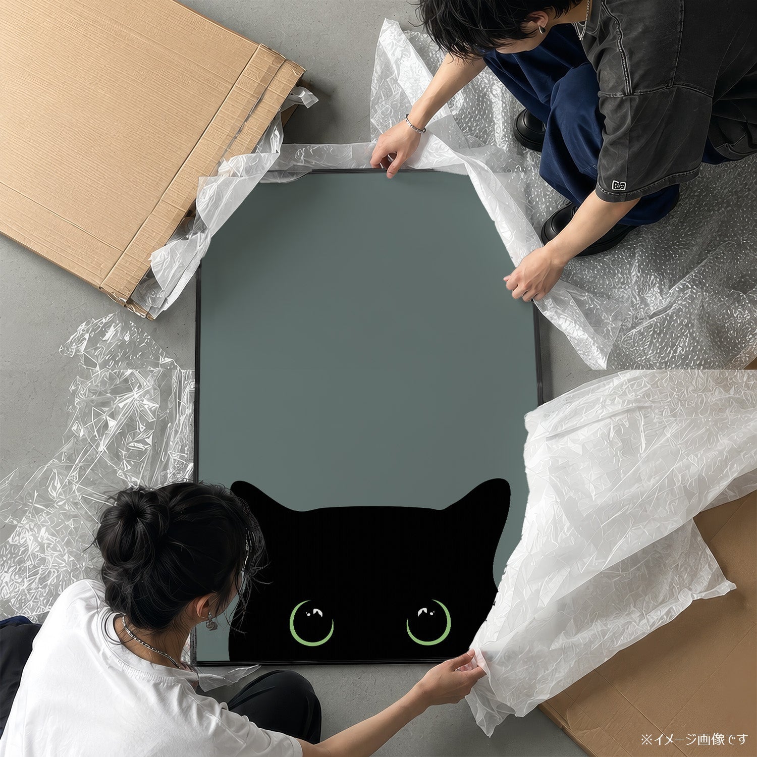 「Peek-a-Boo」キャットアートポスター - Ink Jp