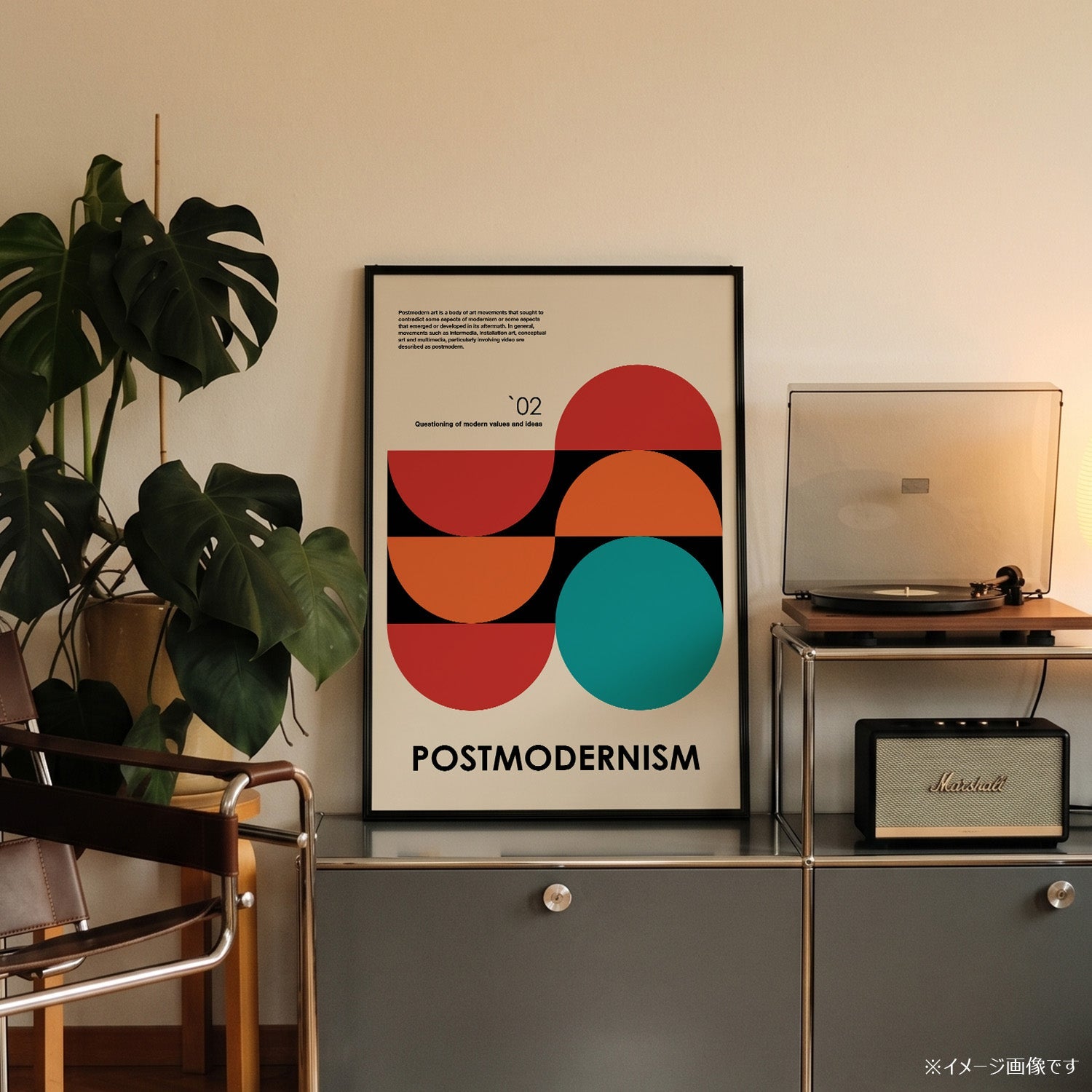 「POSTMODERNISM `02 Bold Circles」アーキテクチャーデザインポスター - Ink Jp
