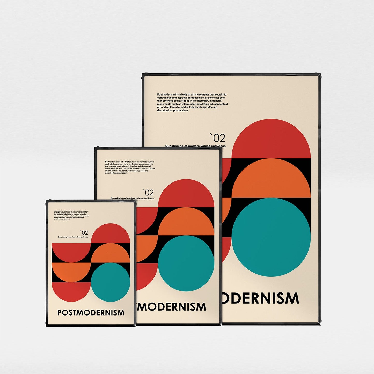 「POSTMODERNISM `02 Bold Circles」アーキテクチャーデザインポスター - Ink Jp