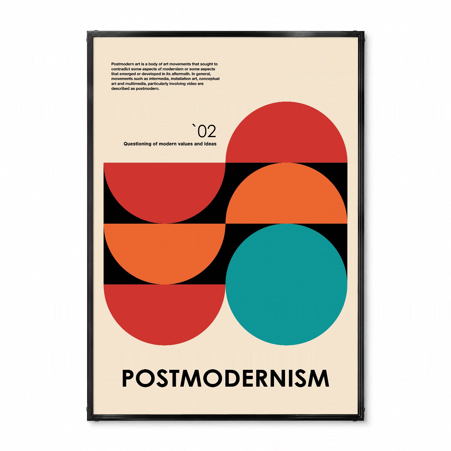 「POSTMODERNISM `02 Bold Circles」アーキテクチャーデザインポスター - Ink Jp