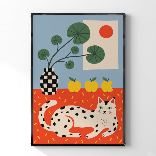 「くつろぐ猫」ポップアートポスター - Ink Jp