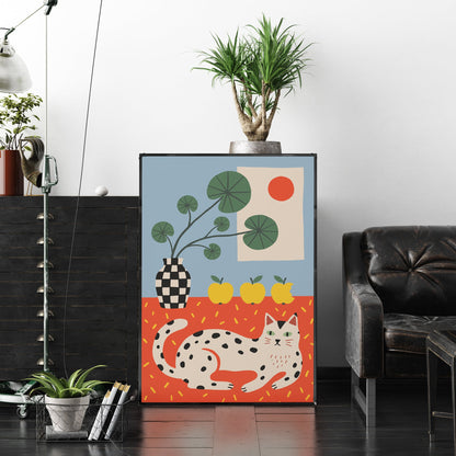 「くつろぐ猫」ポップアートポスター - Ink Jp