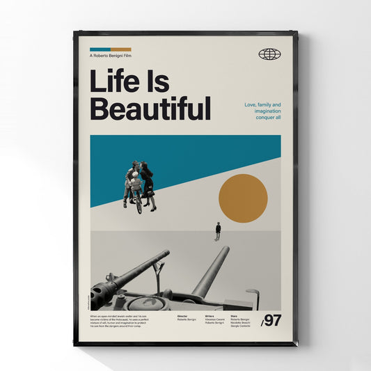 「ライフ・イズ・ビューティフル」ミニマリストアートポスター - Ink Jp