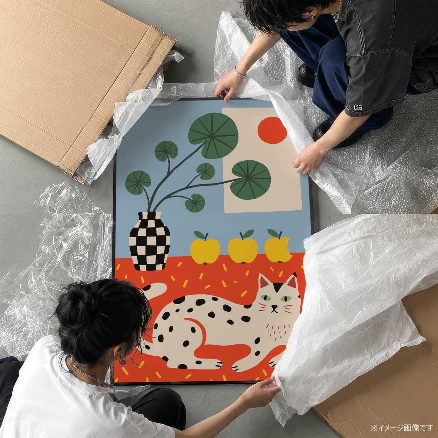 「くつろぐ猫」ポップアートポスター - Ink Jp