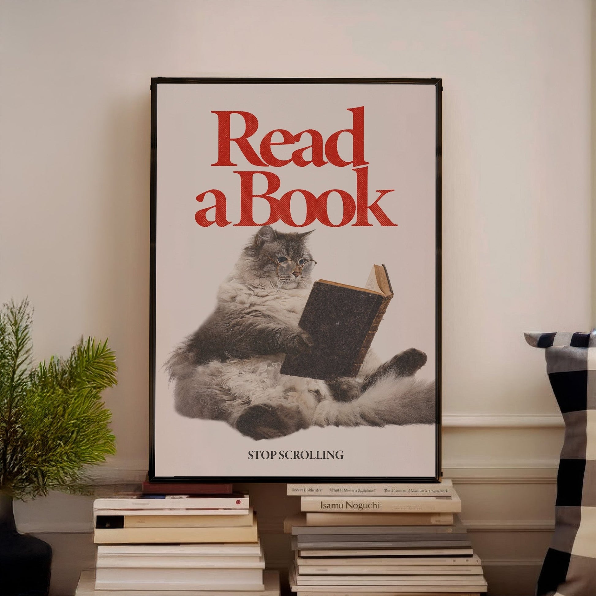 「Read a Book」ミニマリストポスター - Ink Jp