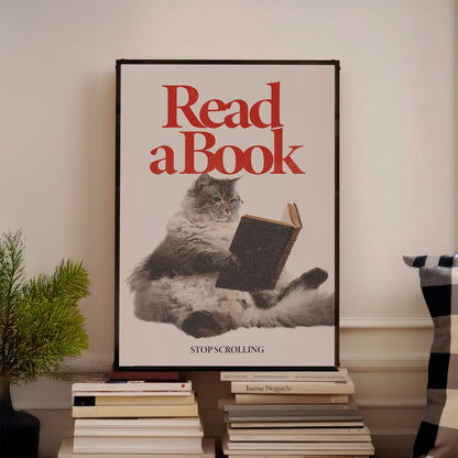 「Read a Book」ミニマリストポスター - Ink Jp