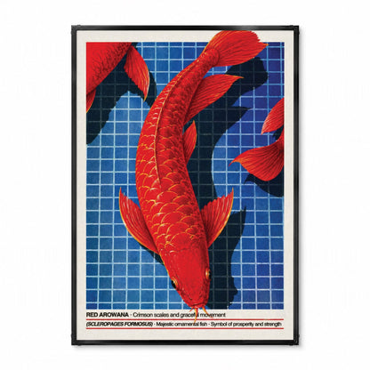 「RED AROWANA」ネイチャーサイエンスアートポスター - Ink Jp