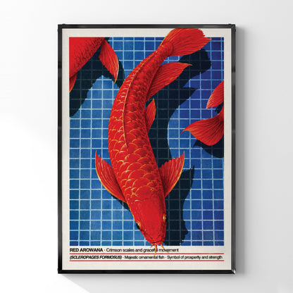 「RED AROWANA」ネイチャーサイエンスアートポスター - Ink Jp