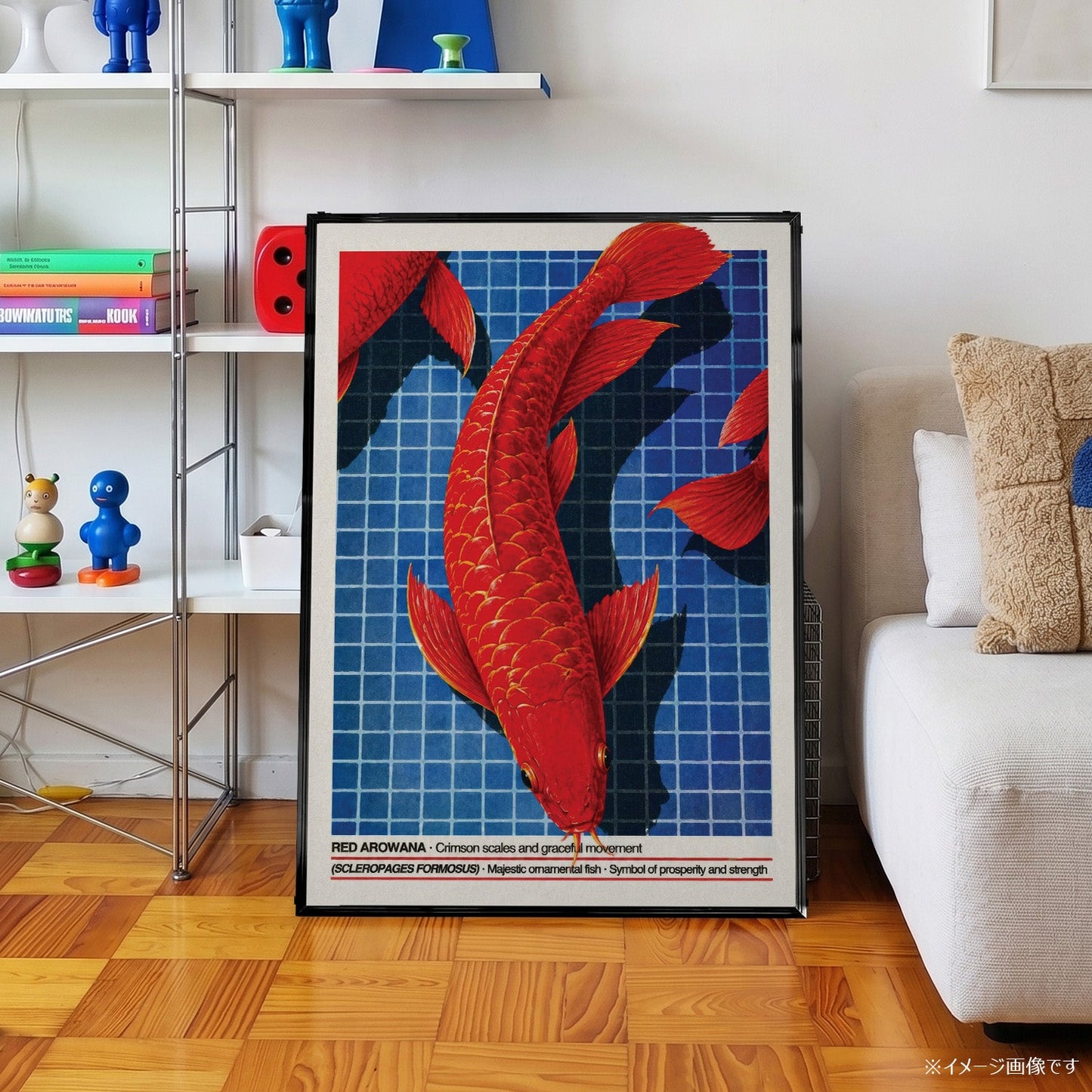 「RED AROWANA」ネイチャーサイエンスアートポスター - Ink Jp