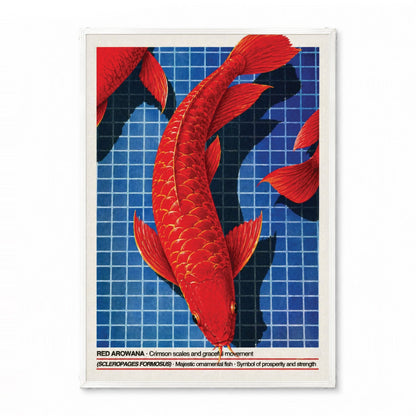 「RED AROWANA」ネイチャーサイエンスアートポスター - Ink Jp