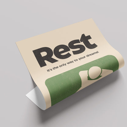 「Rest」ミニマリストポスター - Ink Jp