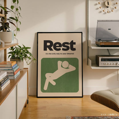 「Rest」ミニマリストポスター - Ink Jp
