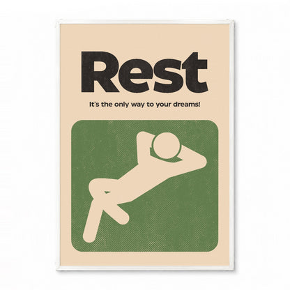 「Rest」ミニマリストポスター - Ink Jp