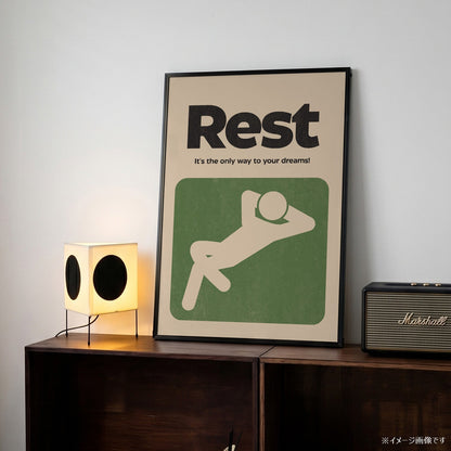 「Rest」ミニマリストポスター - Ink Jp