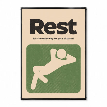 「Rest」ミニマリストポスター - Ink Jp