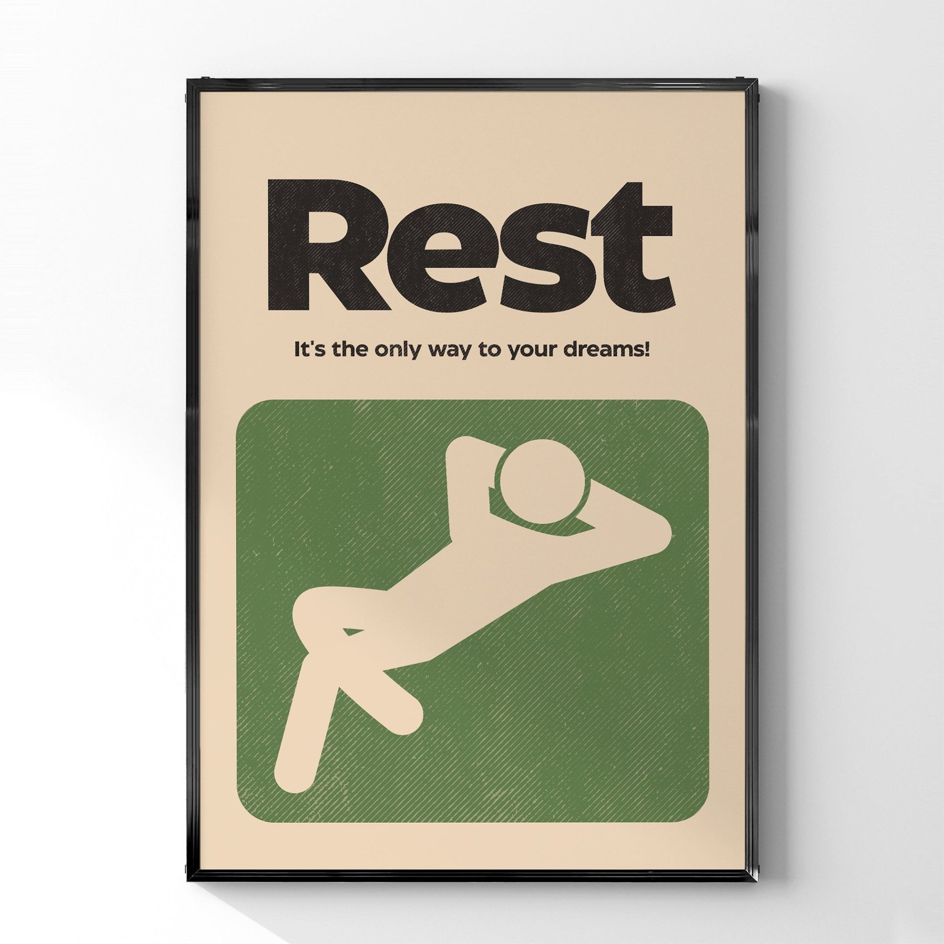 「Rest」ミニマリストポスター - Ink Jp