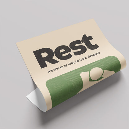 「Rest」ミニマリストポスター - Ink Jp