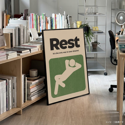 「Rest」ミニマリストポスター - Ink Jp