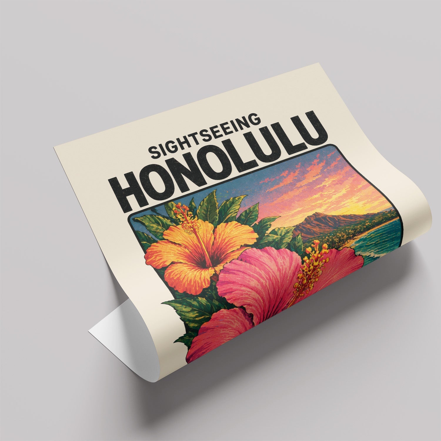 「SIGHTSEEING HONOLULU」ヴィンテージトラベルポスター - Ink Jp