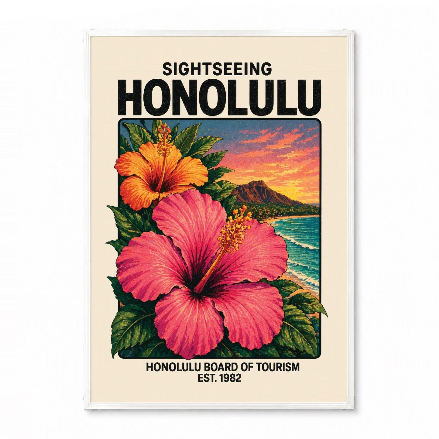 「SIGHTSEEING HONOLULU」ヴィンテージトラベルポスター - Ink Jp