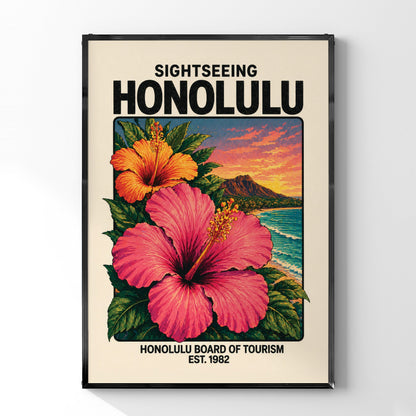 「SIGHTSEEING HONOLULU」ヴィンテージトラベルポスター - Ink Jp