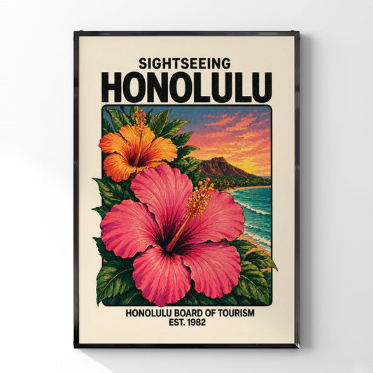 「SIGHTSEEING HONOLULU」ヴィンテージトラベルポスター - Ink Jp