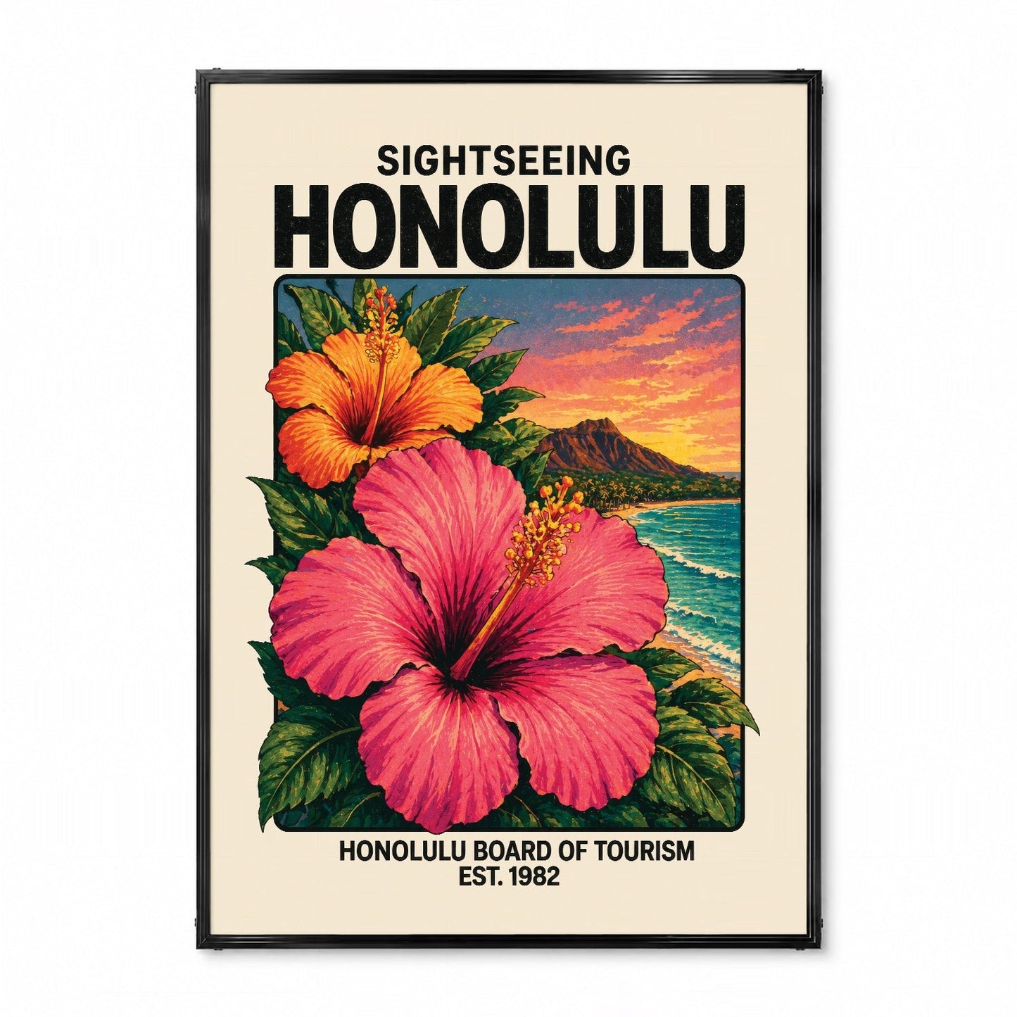 「SIGHTSEEING HONOLULU」ヴィンテージトラベルポスター - Ink Jp