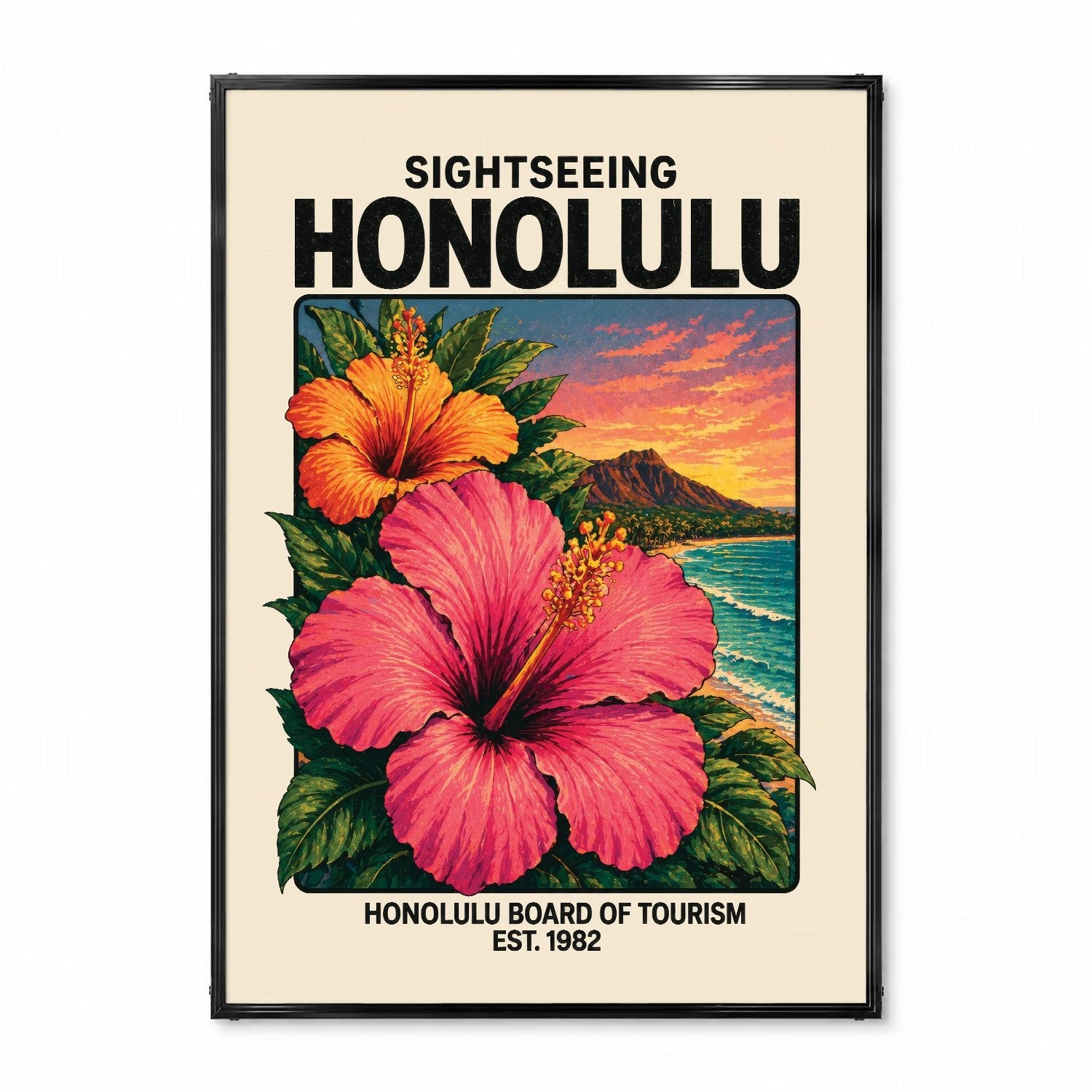 「SIGHTSEEING HONOLULU」ヴィンテージトラベルポスター - Ink Jp
