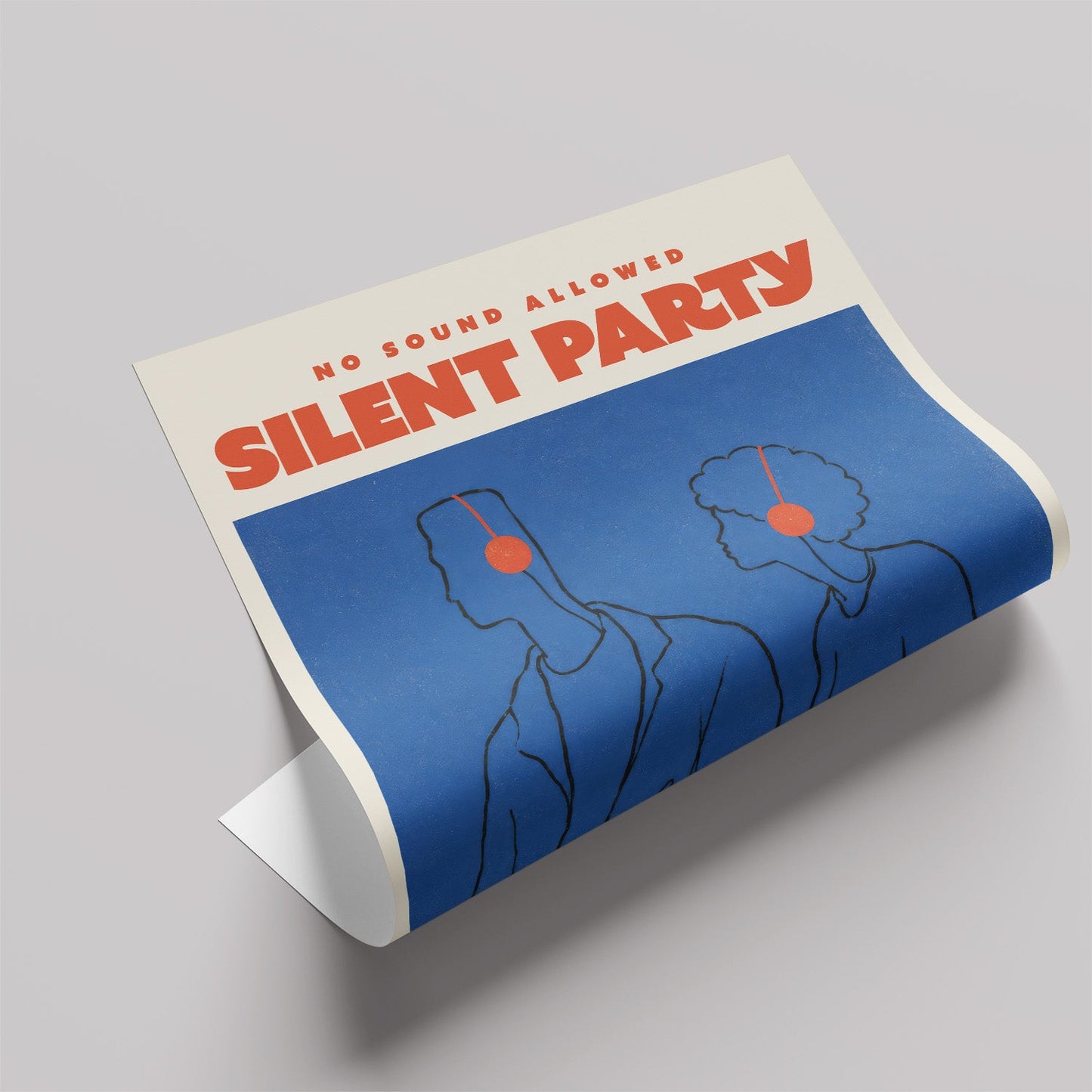 「SILENT PARTY」ミュージックイベントポスター - Ink Jp