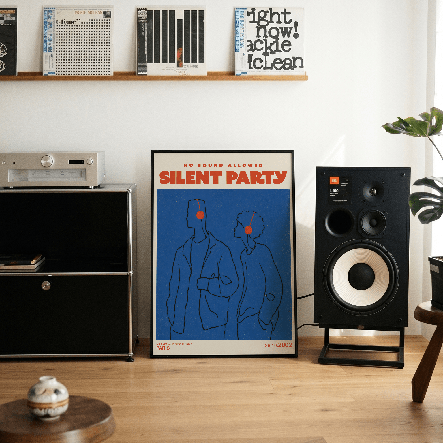 「SILENT PARTY」ミュージックイベントポスター - Ink Jp